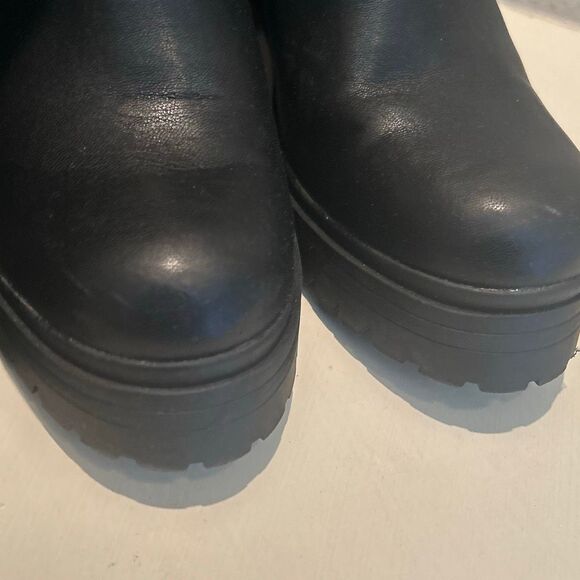 Madden Girl Women's Size 10 Tall Platform Boots Black Leather Chunky Knee High - Picture 8 of 15